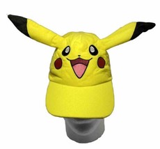 Yellow Pikachu Elastic Stretch Back  Hat Pokemon Cosplay Ball Cap Ears EUC - £7.91 GBP