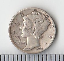 1942 P MERCURY SILVER DIME  CIRCULATED - $3.47