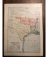 Vintage Color US SOUTHERN STATES TEXAS  Print Plate 6.5&quot; x 9&quot; Unframed - £11.20 GBP