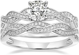 1CT Wedding Band for Women CZ Bridal Ring Sets Cubic Zirconia Engagemen (Size:6) - £15.42 GBP