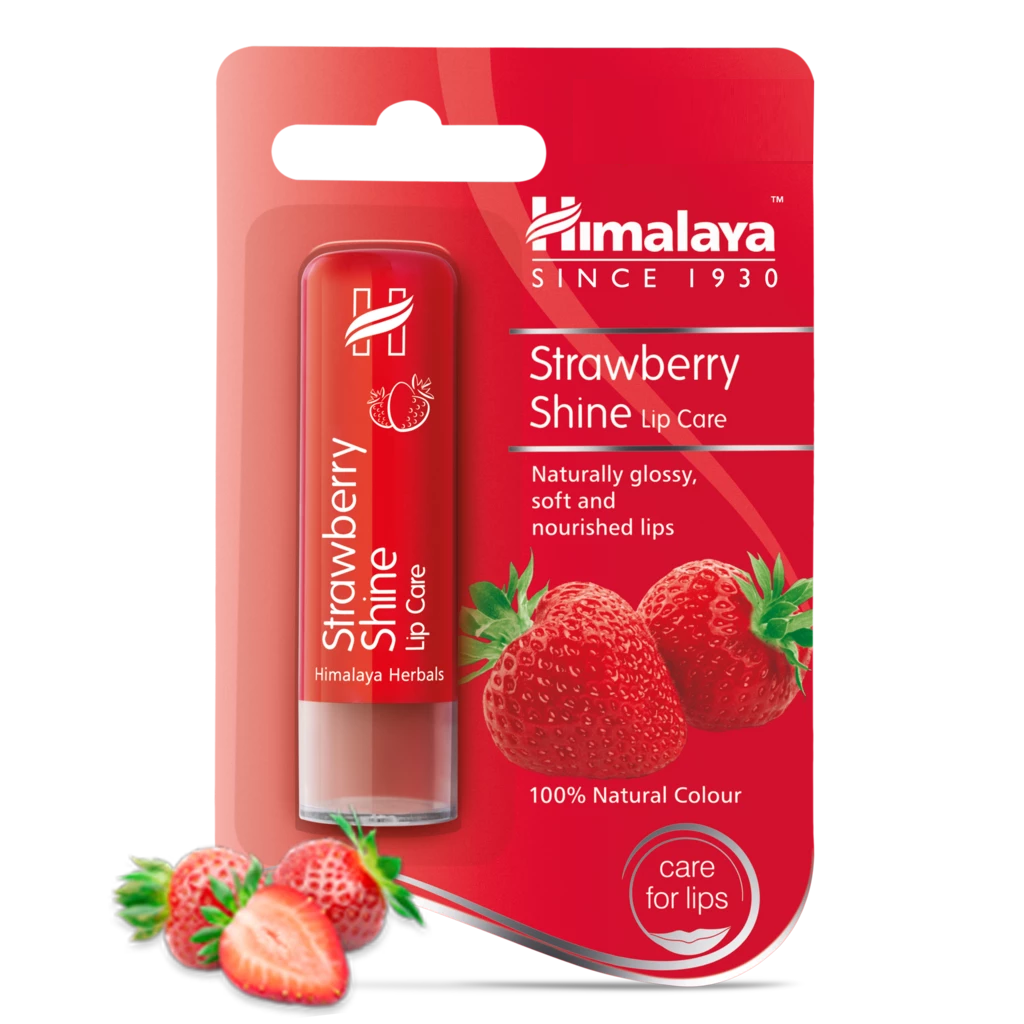 3x Strawberry Shine for glossy/soft Lip Care Himalaya -- pack of three-4.5g each - $14.28