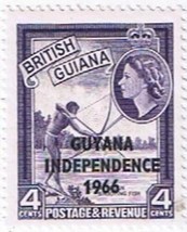 Stamps Guyana Independence 1966 Overprint On 4 Cents Value British Guiana MLH - £1.12 GBP