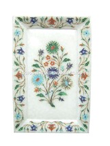 9&quot;x6&quot; Marble Tray Handmade Pietra Dura Very Rare Marquetry Home Decor Gi... - £150.66 GBP