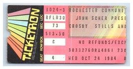 Crosby Stills Nash CSN Ticket Stub October 24 1984 Rochester New York - £25.89 GBP