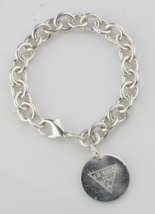 Tiffany &amp; Co. Sterling Silver Round Tag Charm Bracelet w/ &quot;GUESS&quot; Logo - $321.73