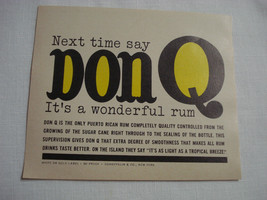 1964 Ad Next Time Say Don Q It&#39;s A Wonderful Rum - £6.29 GBP