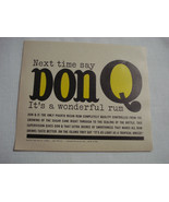 1964 Ad Next Time Say Don Q It&#39;s A Wonderful Rum - £6.33 GBP
