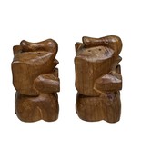Vintage Hand-Carved Wooden Elephant S&amp;P Shakers Trunks Up - $332.16 MXN