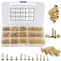 Hantof 1200Pcs Tiny Phillips Flat Head Self Tapping Screws for Wood, Plastic and - £12.09 GBP