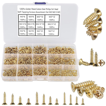 Hantof 1200Pcs Tiny Phillips Flat Head Self Tapping Screws for Wood, Pla... - £11.89 GBP