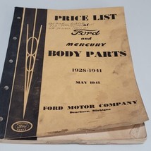 1928-1941 FORD MERCURY BODY PARTS PRICE LIST DEALERS CATALOG MANUAL REFE... - $14.84