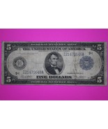 1914 $5 Five Dollars Minneapolis Federal Reserve Note FR 879 A Authentic... - $124.99