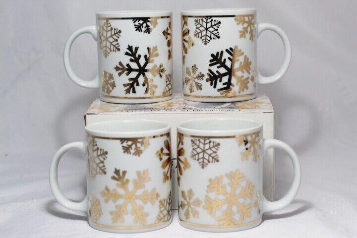  Signature Housewares Set of 4 Aspen Porcelain White Coffee Mugs Cups 11 Oz - $43.06