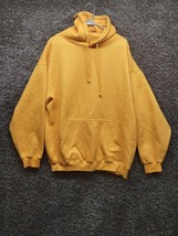 Vintage VOS Sports Hoodie Adult XL Yellow Hooded Sweat Shirt Drawstring ... - $27.77