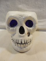 Vintage 1989 Holland Floral Ceramic Halloween Purple Eye Skeleton Skull ... - $13.95