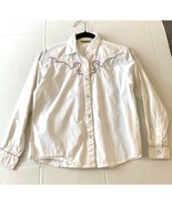 Wrangler Girls Size XXL 14 Button Up Shirt Pearl Snap Western Top White ... - £19.71 GBP