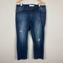 Torrid Jeans Womens 14 Blue Ex Boyfriend Distressed Denim Medium Wash Stretch - £23.55 GBP