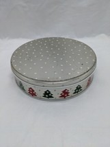 Vintage Christmas Silver Holiday 7&quot; Tin - £13.31 GBP