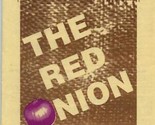 The Red Onion Menu Knoxville Tennessee 1990&#39;s - $17.82