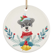 Cute Miniature Schnauzer Dog Ornament Christmas Gift Home Decor For Puppy Lover - £11.83 GBP