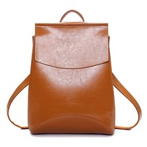 Winmax laptop Leather Backpack Women Backpa For Teenage Girls School Bags Black  - £30.30 GBP