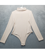 REORIA Bodysuit Womens Large Tan Ribbed Long Sleeve Turtleneck Stretch S... - $431.00 MXN