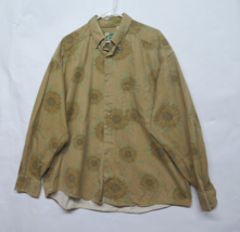 Johnny Cotton Vintage USA Made XL Floral Sunflowers Long Sleeve Button U... - £55.37 GBP