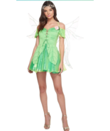 Melonhopper Fairy Costume Womens S Dress Green Forest Fae Lace Up Bodice - €42,37 EUR
