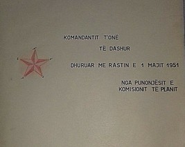 old albanian book album-Enver Hoxha gift-propaganda-plan commission staff-1951-r - £354.82 GBP