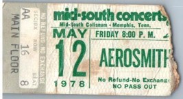 Aerosmith Concert Ticket Stub May 12 1978 Memphis Tennessee - $34.64