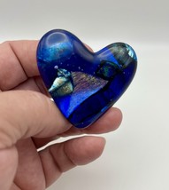 Handmade Dichroic Glass Heart Object de Arté Keepsake- “You Are Loved&quot; #347 - $45.00