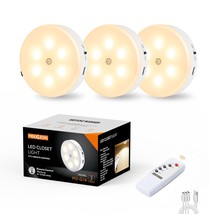 Puck Lights With Remote Control,1000Mah Rechargeable Under Cabinet Lighting,3Pac - £28.76 GBP