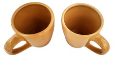 Set of 2 Pottery Barn Sausalito Large Coffee Mugs Mustard Yellow Gold  5” - £14.67 GBP