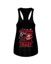 Sweet October Girl Tank Tops Funny Crazy Women Happy Birthday Black Top - £15.46 GBP