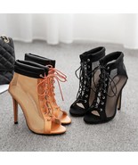 Roma Style Peep-Toe Hollow Out Ankle Boots - $49.95
