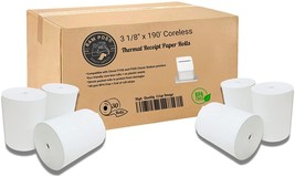 Bam Pos 3 1/8 X 190 Thermal Paper Rolls For Clover Stations, P100, P550, And - £47.26 GBP