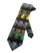 Steven Harris Mens Acoustic Guitars Music Guitar and Music Notes Necktie... - $19.79