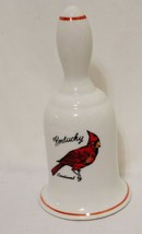 Kentucky Cardinal Bell Vintage 4 1/2&quot; White Ceramic Red Bird State Souvenir - £13.46 GBP