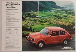 1977 Print Ad Honda Civic 1200 Sedan Cars Country Scene &amp; Lake - £9.18 GBP