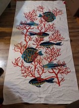 Threshold Beach Towel 36x72 Tropical Fish Coral Tassels Bath Towel - £25.15 GBP