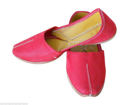 Men Shoes Indian Handmade Red Punjabi Leather Espadrilles Vintage Jutti US 9 - £44.09 GBP