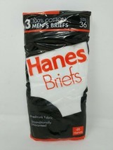 Hanes Mens Briefs 3-Pack Size 36 NWT Underwear Cotton 1992 90s 1990s USA NOS VTG - £19.73 GBP