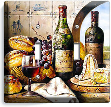 FRENCH AGED WINE CHEESE GRAPES BREAD DOUBLE LIGHT SWITCH PLATES KITCHEN ... - $13.94