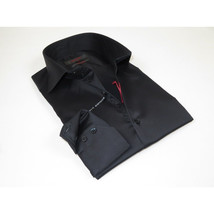 Men Dress Shirts AXXESS Turkey 100% Soft Egyptian Cotton 224-07 Solid Black image 2