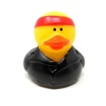 Biker Rubber Duck 2&quot; Squirter Red Bandana Motorcycle Black Leather US Seller   X - £6.68 GBP