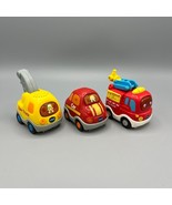 Lot of 3 VTech Go Go Smart Wheels Tommy Tow Truck, Firetruck, Casey Car - £13.93 GBP