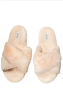 Splendid Womens Pink Crisscross Open Toe Faux Fur House Slippers Shoes Size M/L - £7.56 GBP