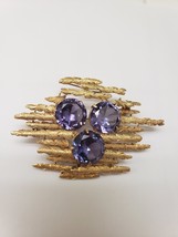 Astonishing Estate  Deco 14k Yellow Gold  Huge  Alexandrite Brooch-Pin, ... - $2,695.50