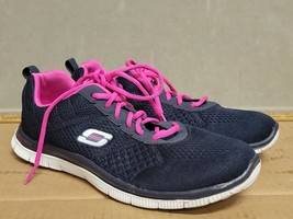 Skechers Women Lightweight Flex Sole Athletic Shoes Sneakers Size 11 Nav... - £20.35 GBP