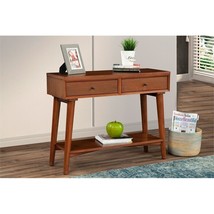 Alpine Furniture Flynn Wood Console Table with 2 Drawers in Acorn (Brown) - £379.18 GBP